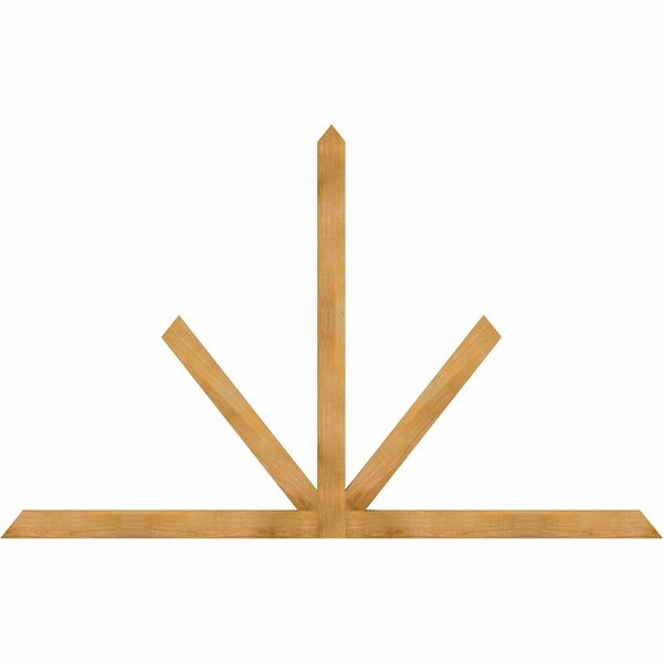 Ekena Millwork Saratoga Rough Sawn Timber Gable Bracket, Western Red Cedar, 96"W x 60"H x 2"D x 4"F, 15/12 Pitch GBW096X60X0204SAR00RWR - main